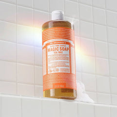 Dr. Bronner's Magic Pure Castile Liquid Soap Bodywash - Tea Tree - 32 fl oz: Vegan Cleanser, Normal Skin, Paraben-Free
