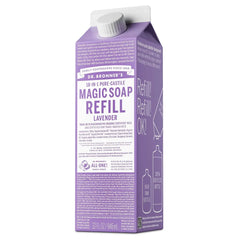 Dr. Bronner's Pure Castile Liquid Soap Bodywash Refill Carton - Lavender - 32 fl oz: Vegan, Non-Toxic, Sensitive Skin